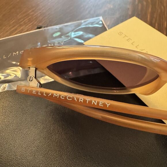 New Stella McCartney SC0086S Cat Eye Amber Sunglasses NEW - Picture 4 of 6